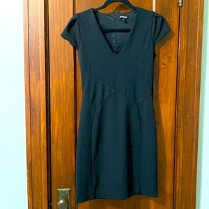 *SOLD* Express black cap sleeve sheath dress